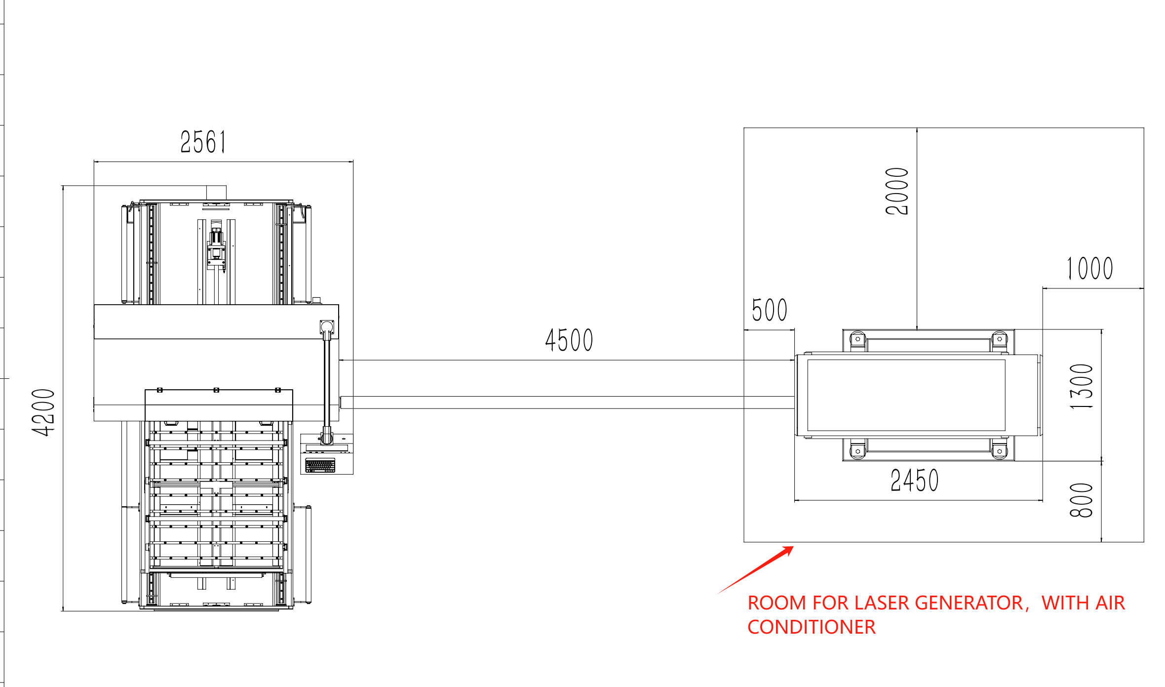 laser die cutting machine layout
